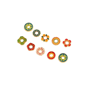 越南沙金色十二月生辰花滴油跑环花片隔片垫片diy手链串饰品配件