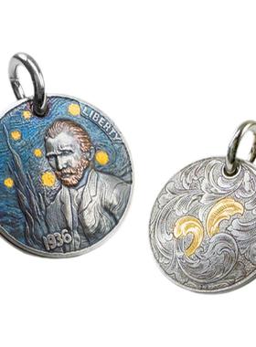 巴赫工作室古法铁翦金吊坠非遗