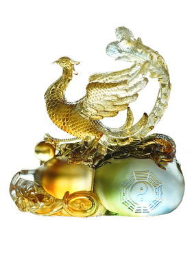 珍悦新款琉璃四神兽朱雀摆件