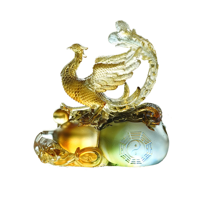 珍悦新款琉璃四神兽朱雀摆件