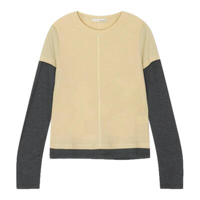 BUCH WEAR T恤女2026夏季新款修身亲肤假两件长袖正肩上衣654214