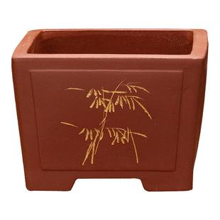 紫砂花盆仿古直口正方形大号一颗印老桩桌面盆景松柏榕树文竹包邮