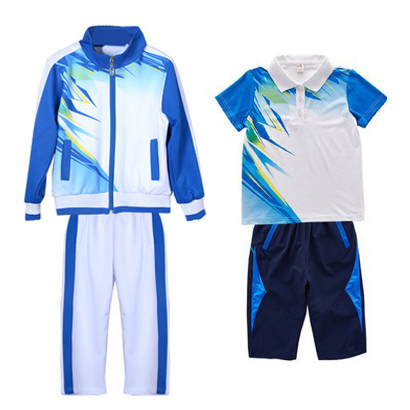小学生校服春秋套装蓝白速干班服