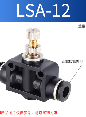 黑色LSA节流调速调节管道阀快速气动气管接头元件LSA-4/6/8/10/i.
