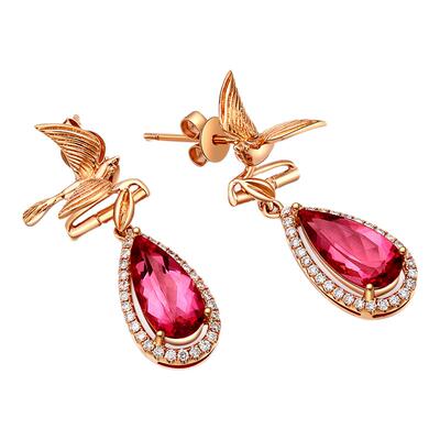 珠宝耳环18k彩色宝石耳坠耳钉