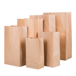 食品级牛皮纸袋外卖小吃烘培面包包装冰箱收纳防油一次性打包袋子