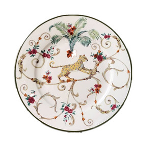 出口单美洲异域风情餐盘美洲豹图案家用西餐具牛排盘平盘装饰盘碗