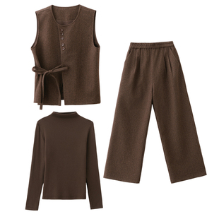 春装马甲三件套女款2026新款减龄套装超火穿搭一整套今年流行爆款