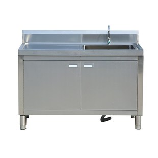 304不锈钢橱柜一体式洗菜盆带平台水池阳台柜洗菜柜洗衣池单双槽