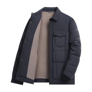 杉杉2025秋冬新款羽绒服男士白鸭绒保暖翻领夹克商务休闲加厚外套