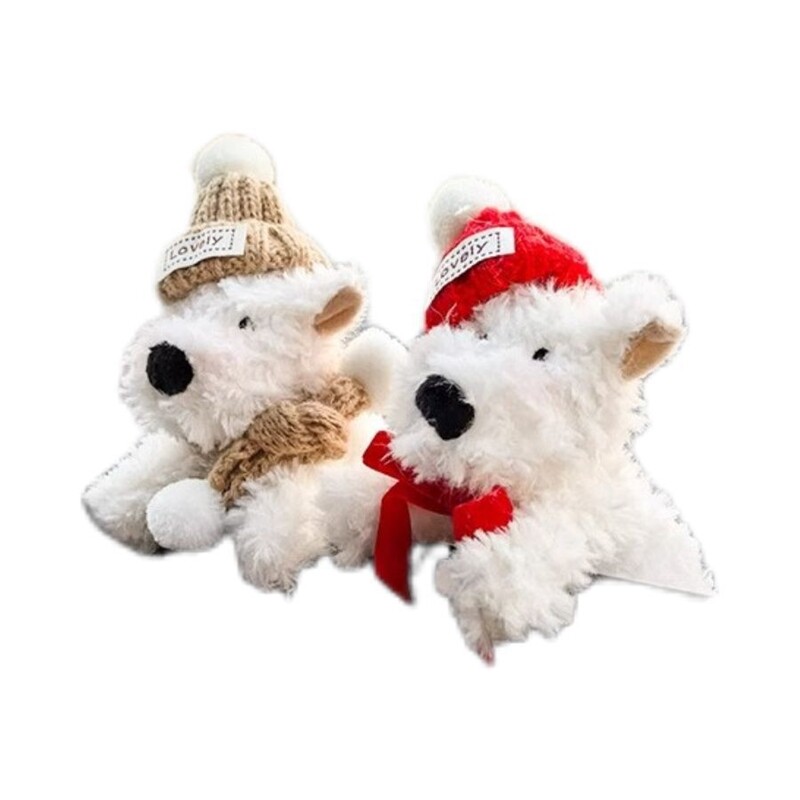 西高地汽车屏幕摆件潦草小狗车载怀挡中控屏装饰车内饰品毛绒公仔