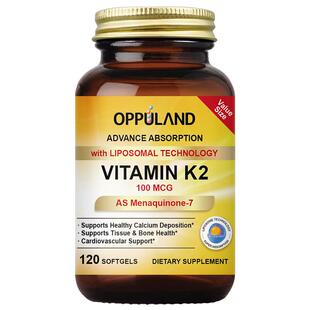 Oppuland儿童钙片维生素D3K2柠檬酸钙胶囊青少年骨骼健康d3钙镁锌