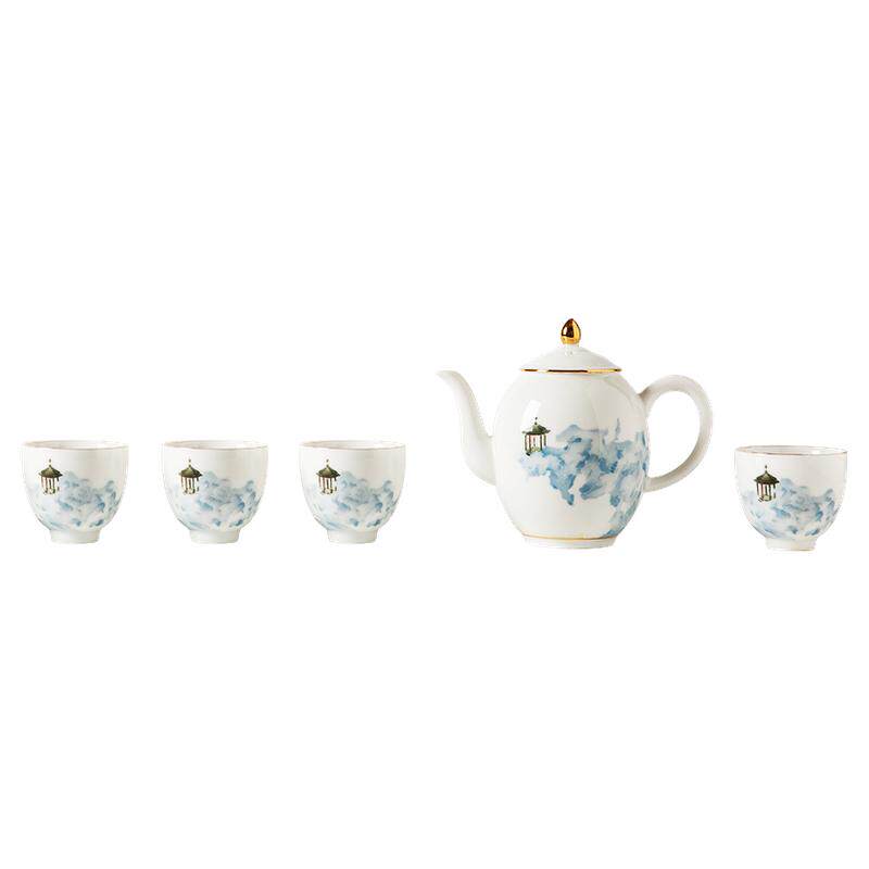 红官窑醴陵茶具套装功夫茶具陶瓷茶杯轻奢高档送礼仙居高白玉瓷