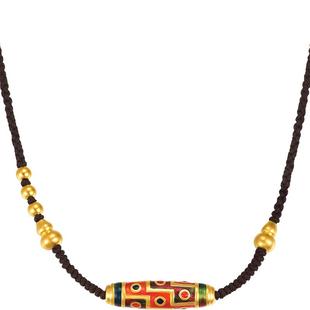 明牌珠宝古法黄金项链 金耀天珠足金葫芦吉祥套链AFC0720