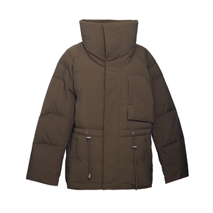 D-HARRY/迪哈利新款收腰保暖咖色羽绒服外套DH244G97801D