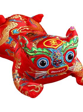 虎头枕婴幼儿童布艺玩伴立体民间