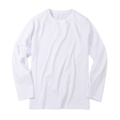 MrBu布先生纯色圆领长袖打底T男字母绣花设计亲肤内搭T恤BT16093