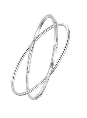 老凤祥莫比乌斯环双圈银手镯女