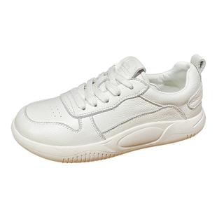 头层牛皮小白鞋女加绒2025秋冬新款平底单鞋防滑百搭运动休闲板鞋