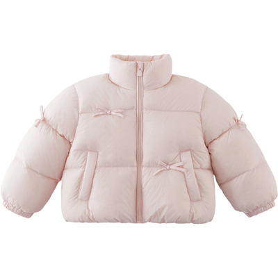 马克珍妮立体蝴蝶结立领羽绒服