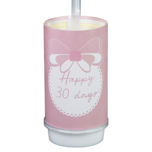 粉色30天推推乐贴纸满月宴甜品台女孩宝宝装饰蛋糕筒鱼尾纱蝴蝶结