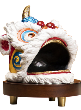 百器纳财醒狮国潮文创铜摆件