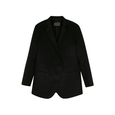 LESS直筒长袖翻驳领呢大衣