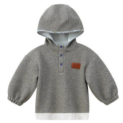 男女宝宝加绒卫衣针织套装