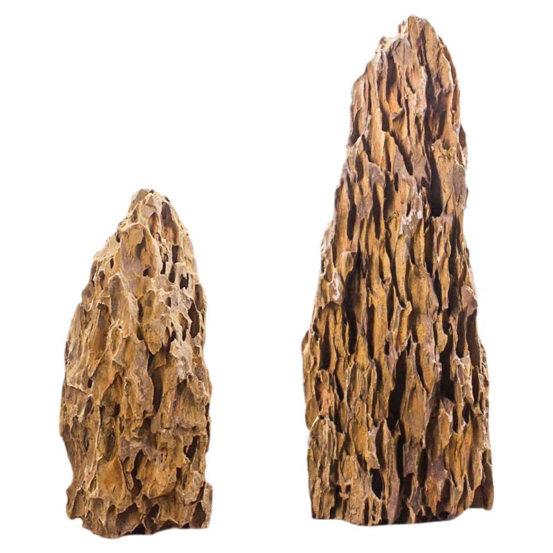 纯天然松皮石盆景鱼缸造景景观装饰水草缸成品多孔石头假山大小块