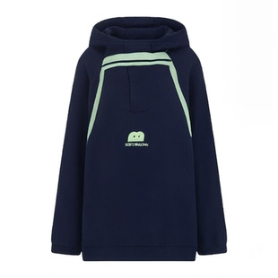 儿童春装绿织带开衫运动卫衣新款男童春秋外套连帽衫百搭上衣童装