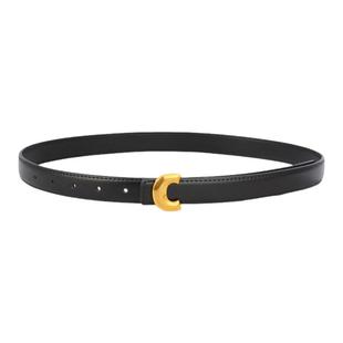 CEMA真皮皮带女C扣时尚个性百搭复古高级感实用装饰腰带女