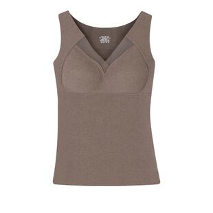 雅黛丽新款带可拆卸罩杯保暖背心无痕秋冬季秋衣上衣女款打底背心