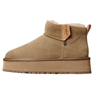 星期六真皮厚底雪地靴女款2025新款冬季防滑加绒加厚保暖东北棉鞋