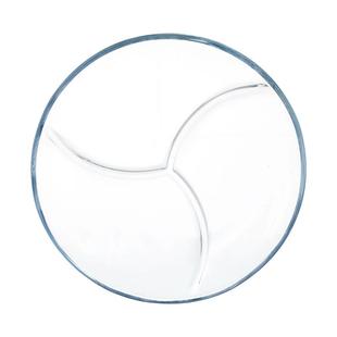 Fenix钢化玻璃三分格盘家用多功能水果沙拉盘女生追剧零食分隔盘