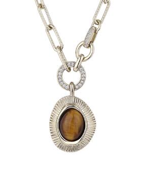 虎眼石项链女复古轻奢