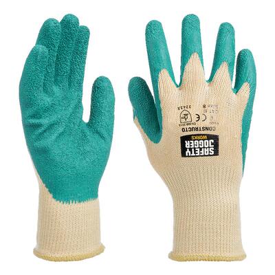 鞍琸宜乳胶涂层工作搬运透气工地干活棉纱耐磨耐用防滑套劳保手套