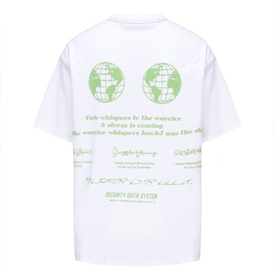 四季GLOBALVALLY Earth Short Sleeves水洗纯棉圆领印花短袖t恤男