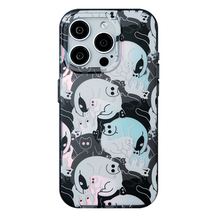 [猫猫·迷彩·骷髅]苹果手机壳 iphone16ProMax 双层IMD抗黄软壳 iphone15 14 Pro可爱猫咪情侣创意 GGT LAB