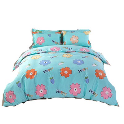 全棉被套条纹格子大学生单件