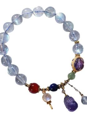 inlady女生天然灰月光石手链