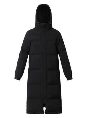 90白鸭绒学院风长款羽绒服外套