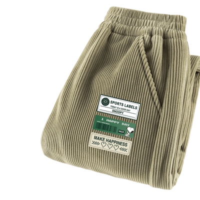 史努比男童加绒裤子灯芯绒长裤