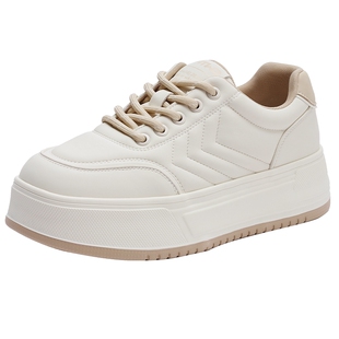 热风百搭小白鞋女款2026年春季新款增高厚底休闲鞋小个子软底女鞋