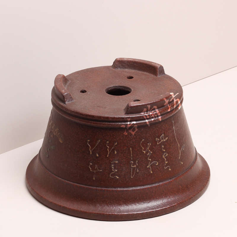 宜兴紫砂盆景花盆家用桌面小号圆形窝口多肉花卉陶瓷盆透水透气