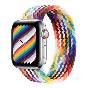 适用Apple Watch苹果手表带编织单圈iWatch弹力s9/s8新款尼龙官方同款3/4/5/6/7/se2代通用38/41/44/45mm男女
