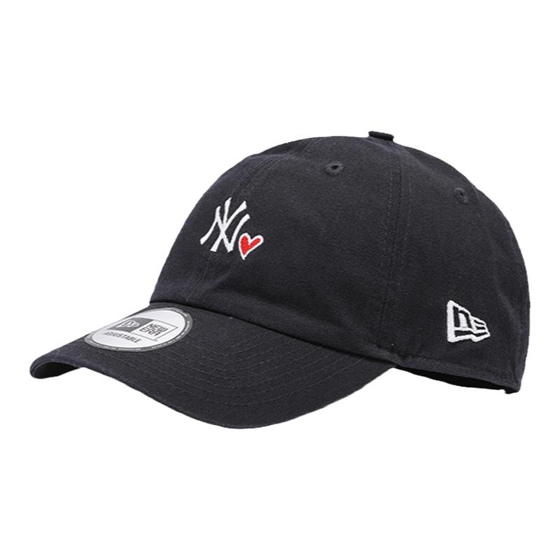 NewEra纽亦华MLB男女NY爱心CC弯檐软顶刺绣LA潮流遮阳情侣棒球帽