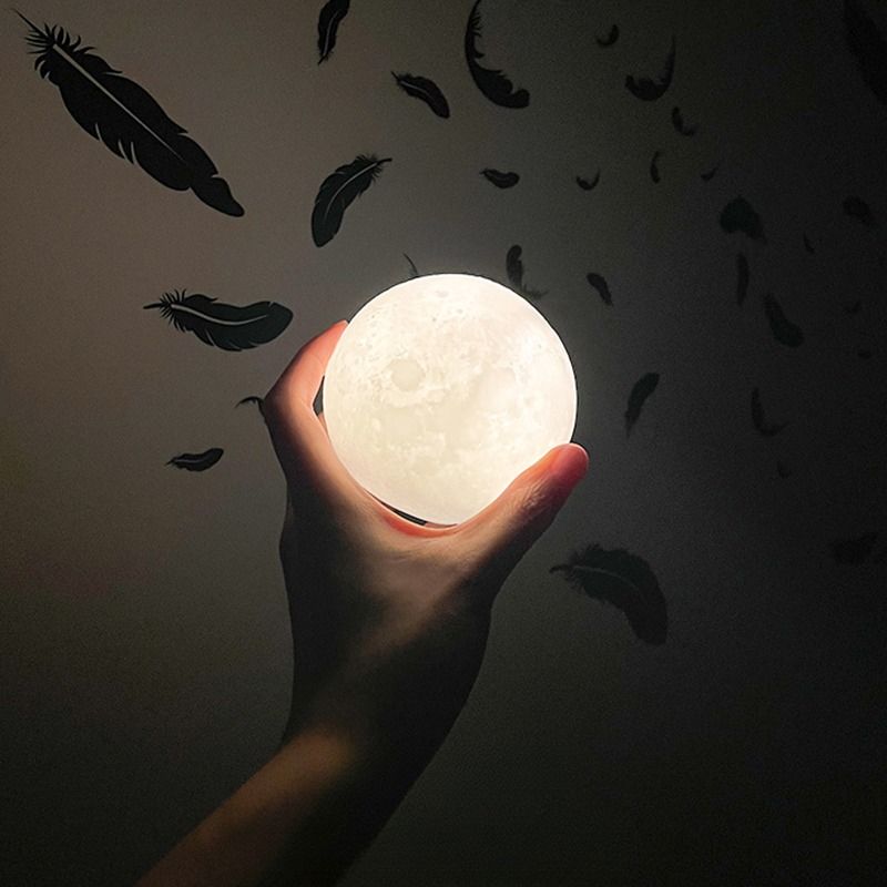 创意月球灯充电小夜灯拍拍灯语音床头灯卧室睡眠灯小台灯桌面摆件