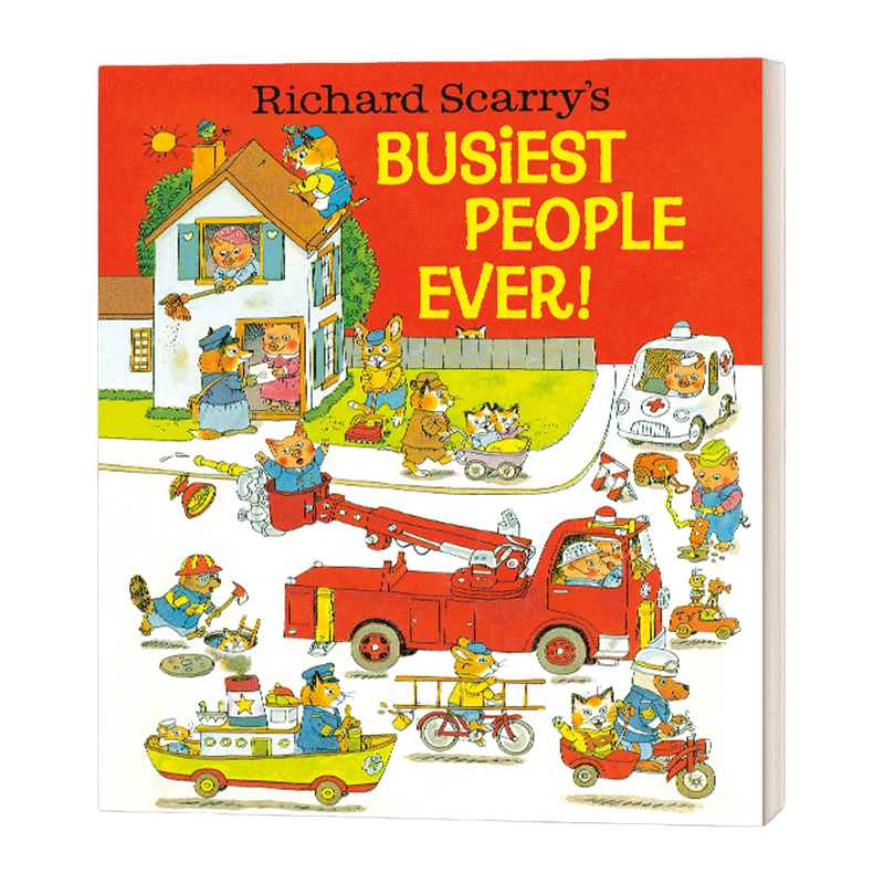 英文原版 Richard Scarry's Busiest People Ever 斯凯瑞金色童书 忙忙碌碌的人 精装大开绘本 英文版 进口英语原版书籍儿童图书