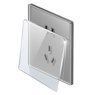 国际电工超薄白色肤感玻璃开关插座86型暗装面板家用五孔16A插座