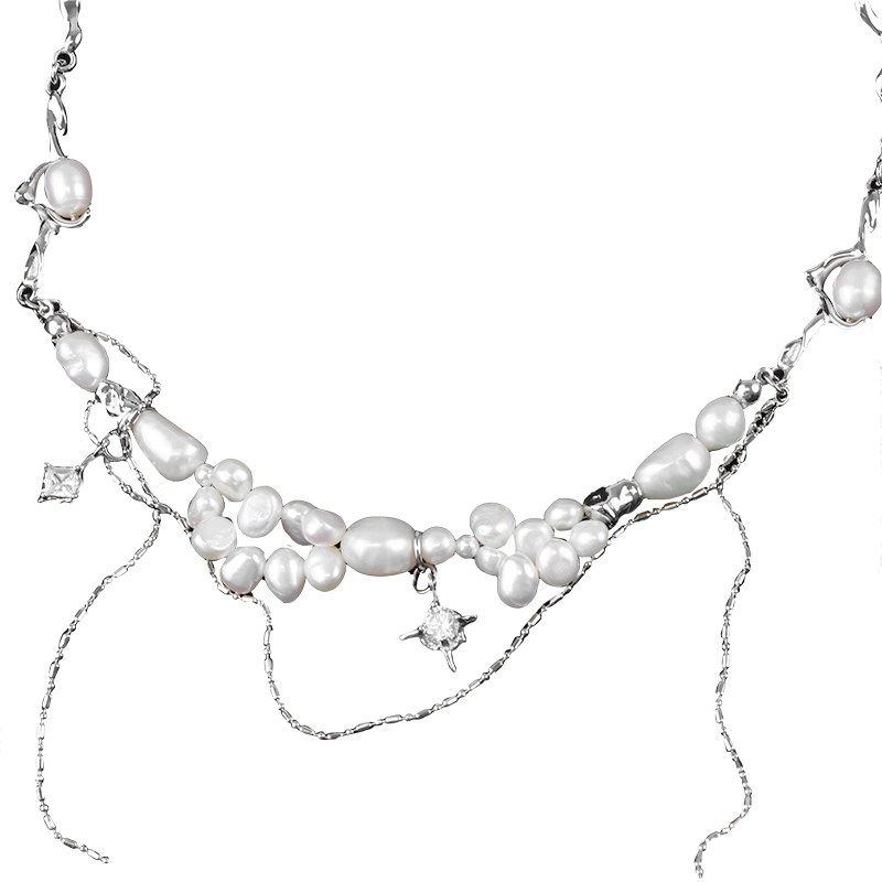天然巴洛克珍珠项链锁骨链女